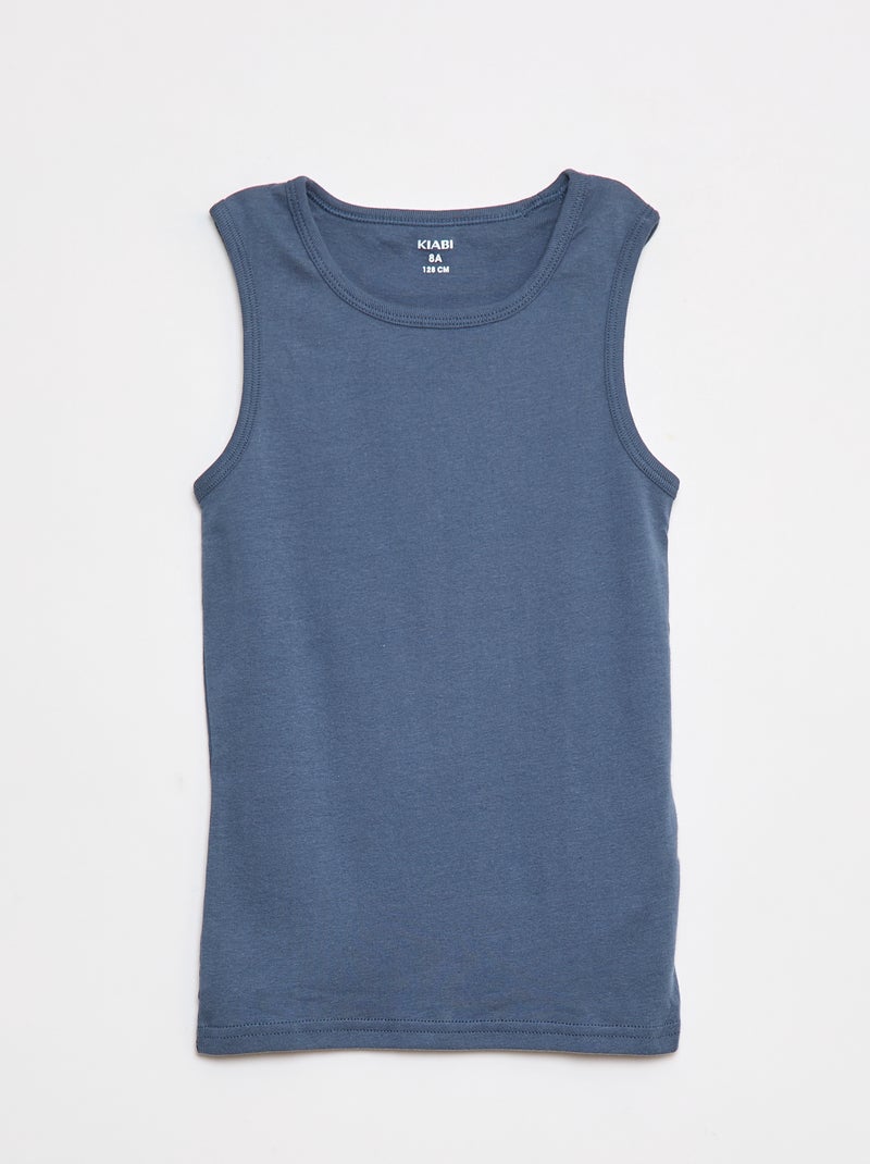 Setje met 3 singlets Blauw - Kiabi