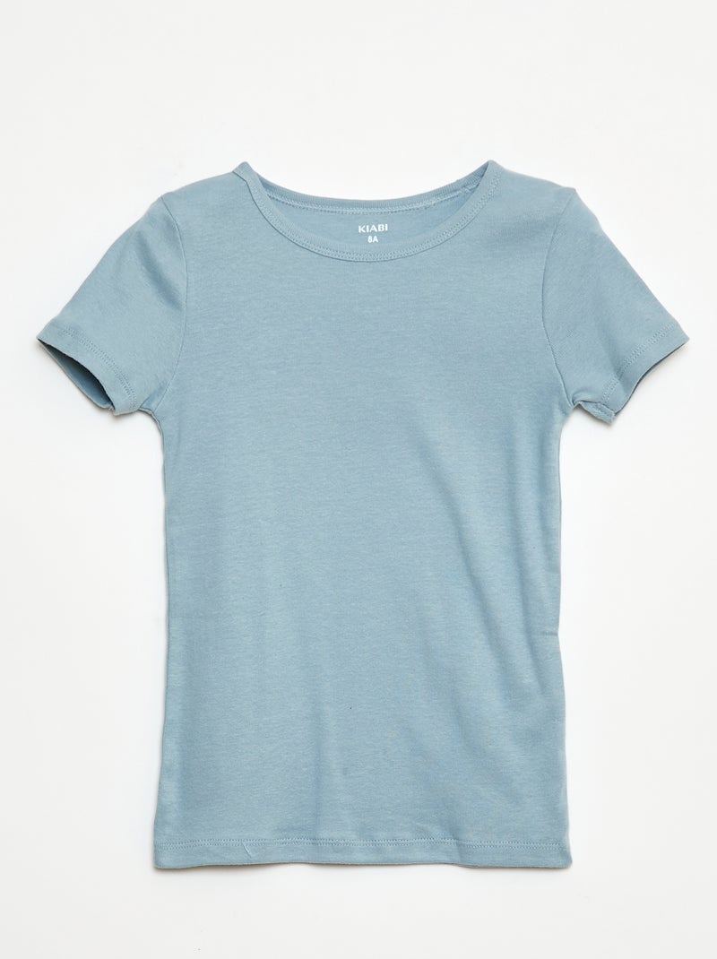 Setje met 3 slim-fit shirts met korte mouw Blauw - Kiabi