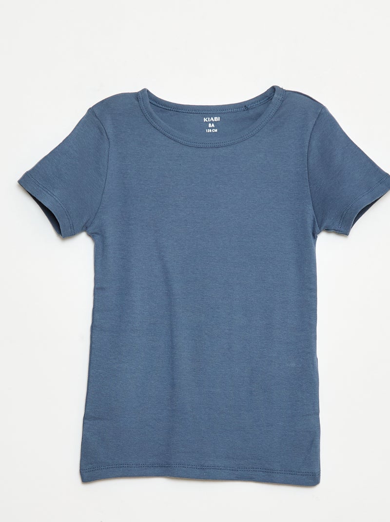 Setje met 3 slim-fit shirts met korte mouw Blauw - Kiabi