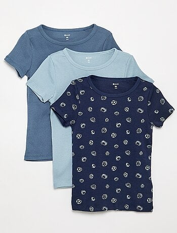 Setje met 3 slim-fit shirts met korte mouw