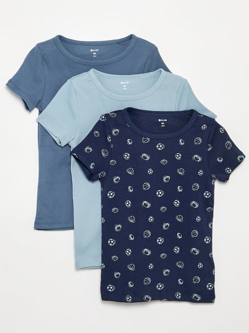 Setje met 3 slim-fit shirts met korte mouw - Kiabi