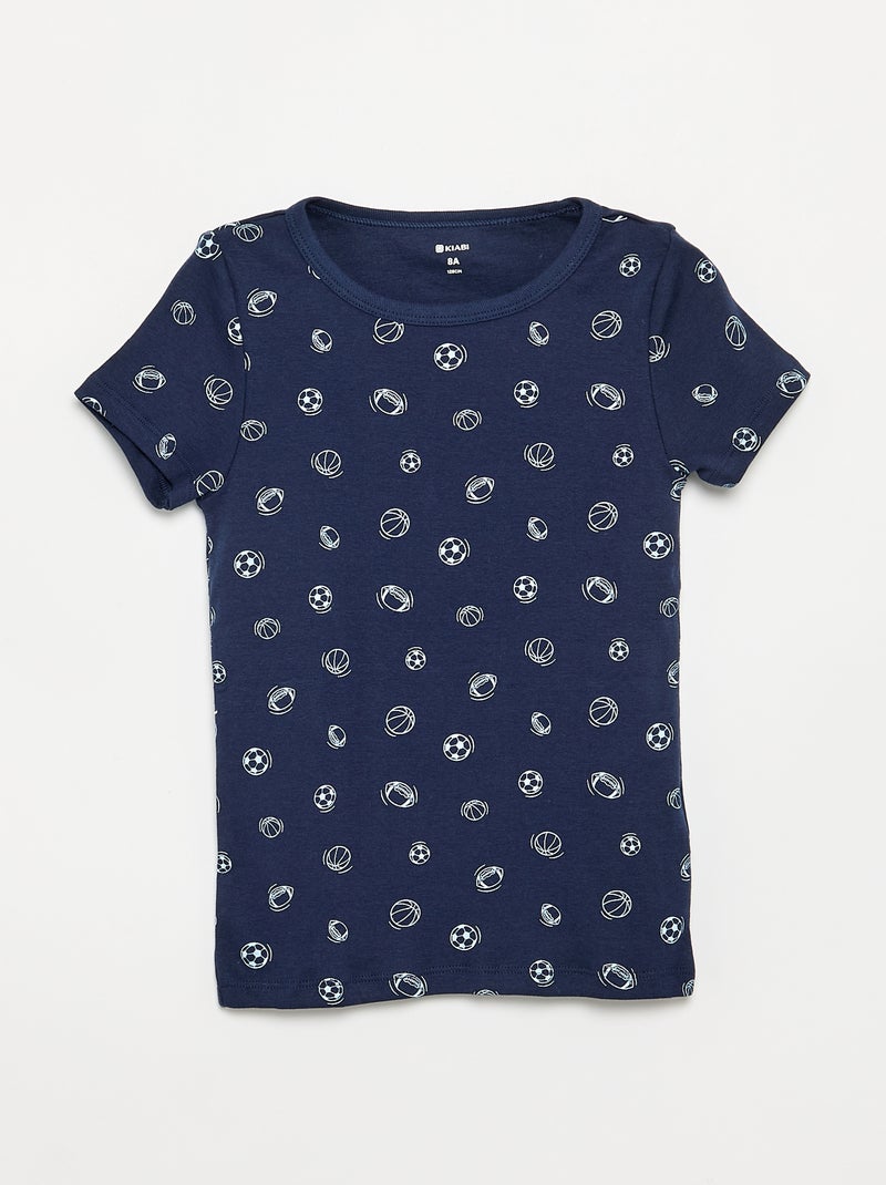 Setje met 3 slim-fit shirts met korte mouw Blauw - Kiabi