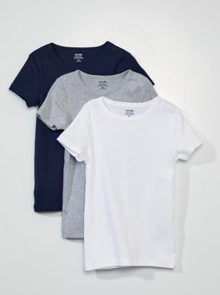 Setje met 3 slim-fit shirts met korte mouw