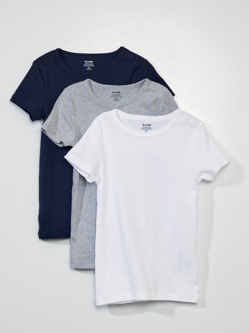 Setje met 3 slim-fit shirts met korte mouw - Kiabi