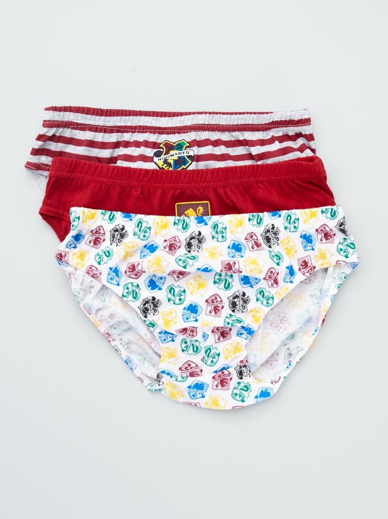 Setje met 3 slips met Harry Potter-print ROOD - Kiabi