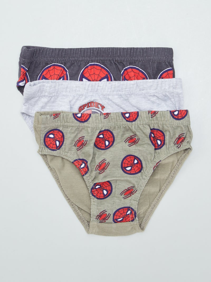 Setje met 3 slips met Marvel/Spiderman-print GRIJS - Kiabi