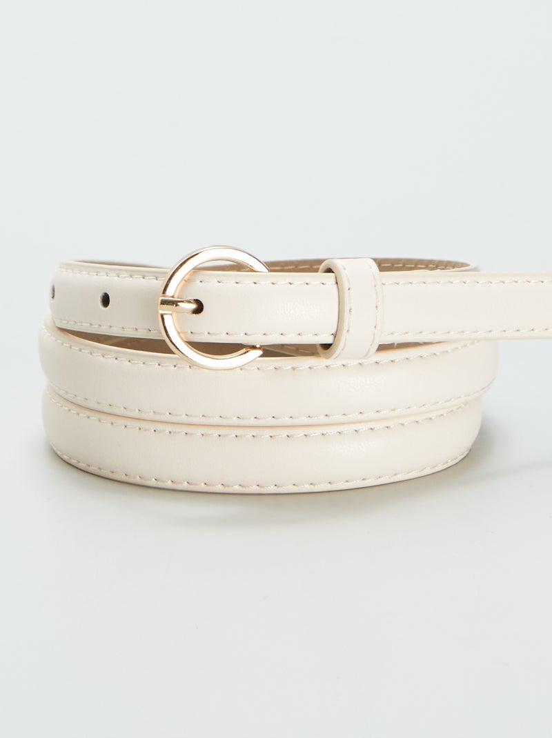 Setje met 3 smalle effen riemen BRUIN - Kiabi