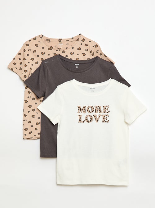 Setje met 3 T-shirts met korte mouw - Kiabi