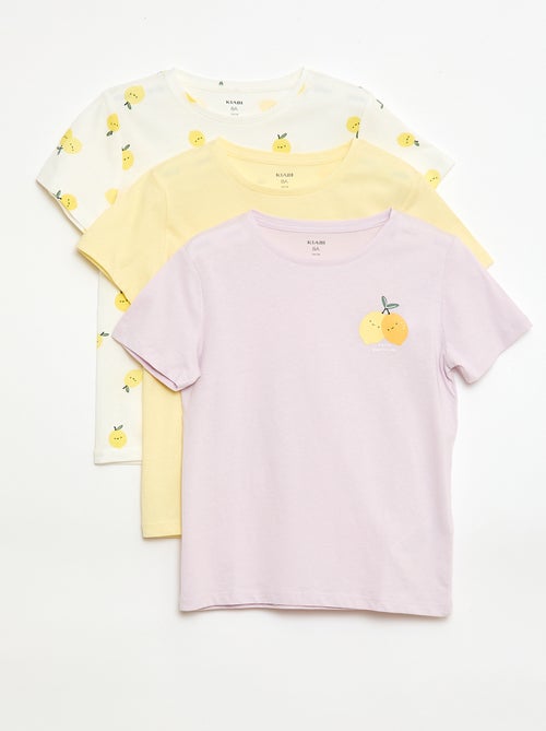 Setje met 3 T-shirts met korte mouw - Kiabi