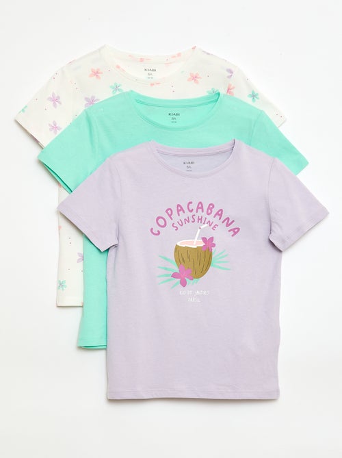 Setje met 3 T-shirts met korte mouw - Kiabi