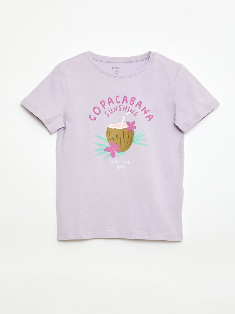Setje met 3 T-shirts met korte mouw Paars - Kiabi