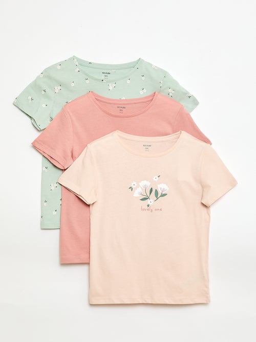 Setje met 3 T-shirts met korte mouw - Kiabi