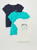 Setje met 3 T-shirts met korte mouw WIT - Kiabi