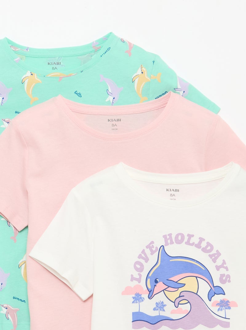Setje met 3 T-shirts met korte mouw Wit - Kiabi