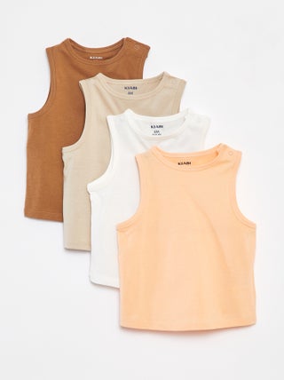 Setje met 4 effen singlets