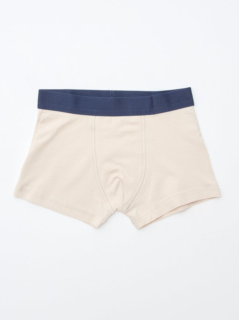 Setje met 5 effen en bedrukte boxershorts Blauw - Kiabi