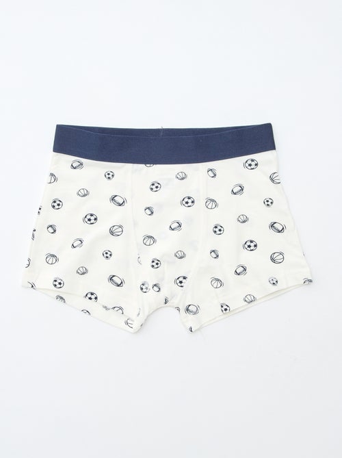 Setje met 5 effen en bedrukte boxershorts - Kiabi