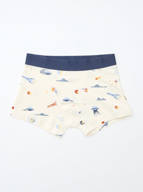 Setje met 5 effen en bedrukte boxershorts - Kiabi