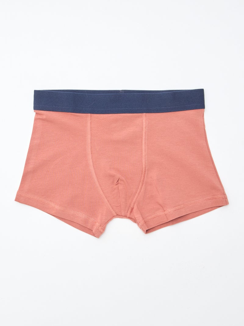 Setje met 5 effen en bedrukte boxershorts Blauw - Kiabi