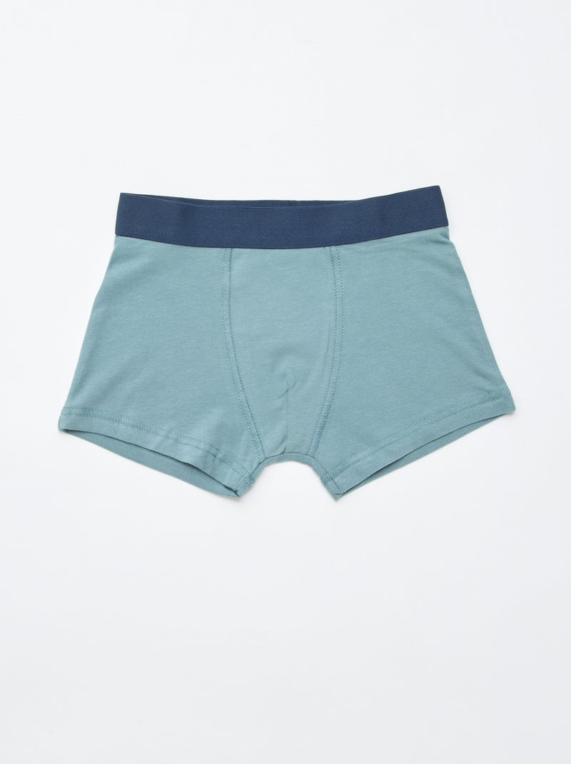 Setje met 5 effen en bedrukte boxershorts Grijs - Kiabi