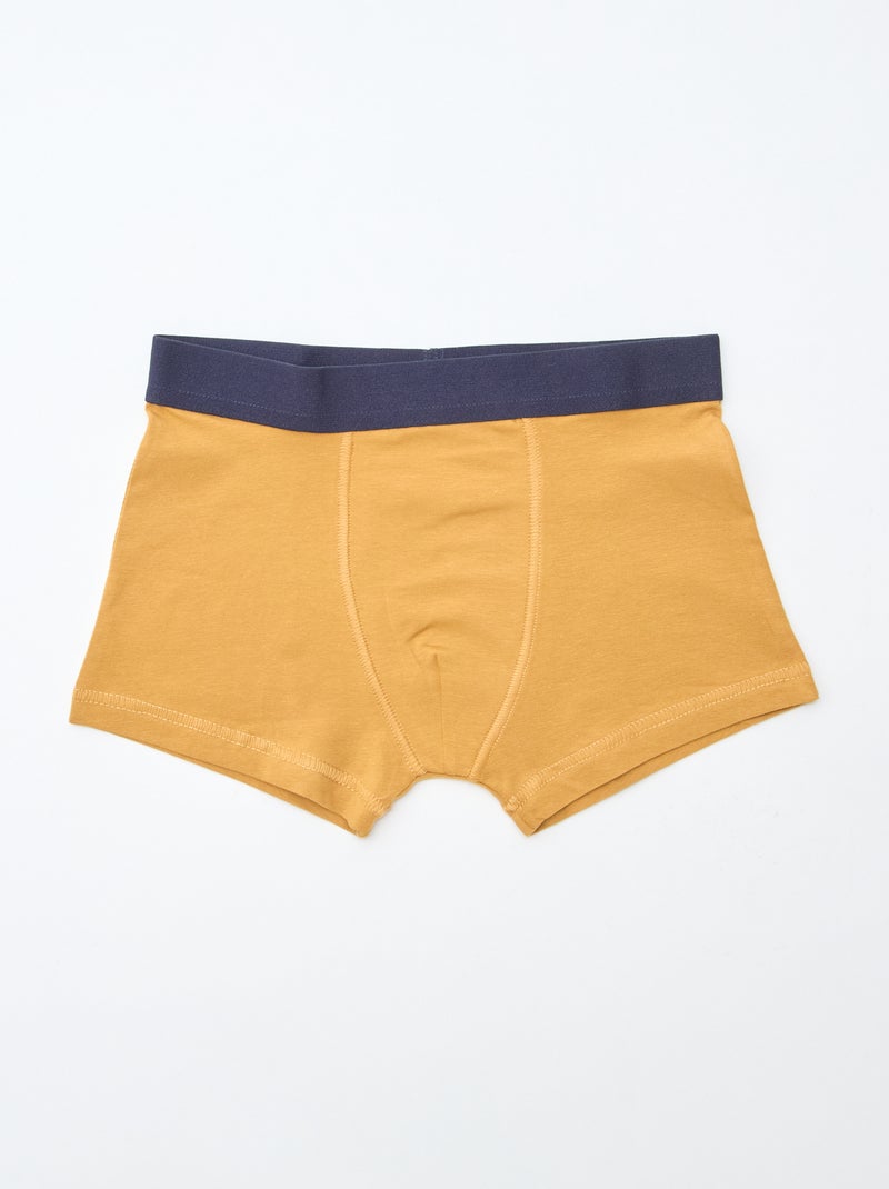 Setje met 5 effen en bedrukte boxershorts Oranje - Kiabi