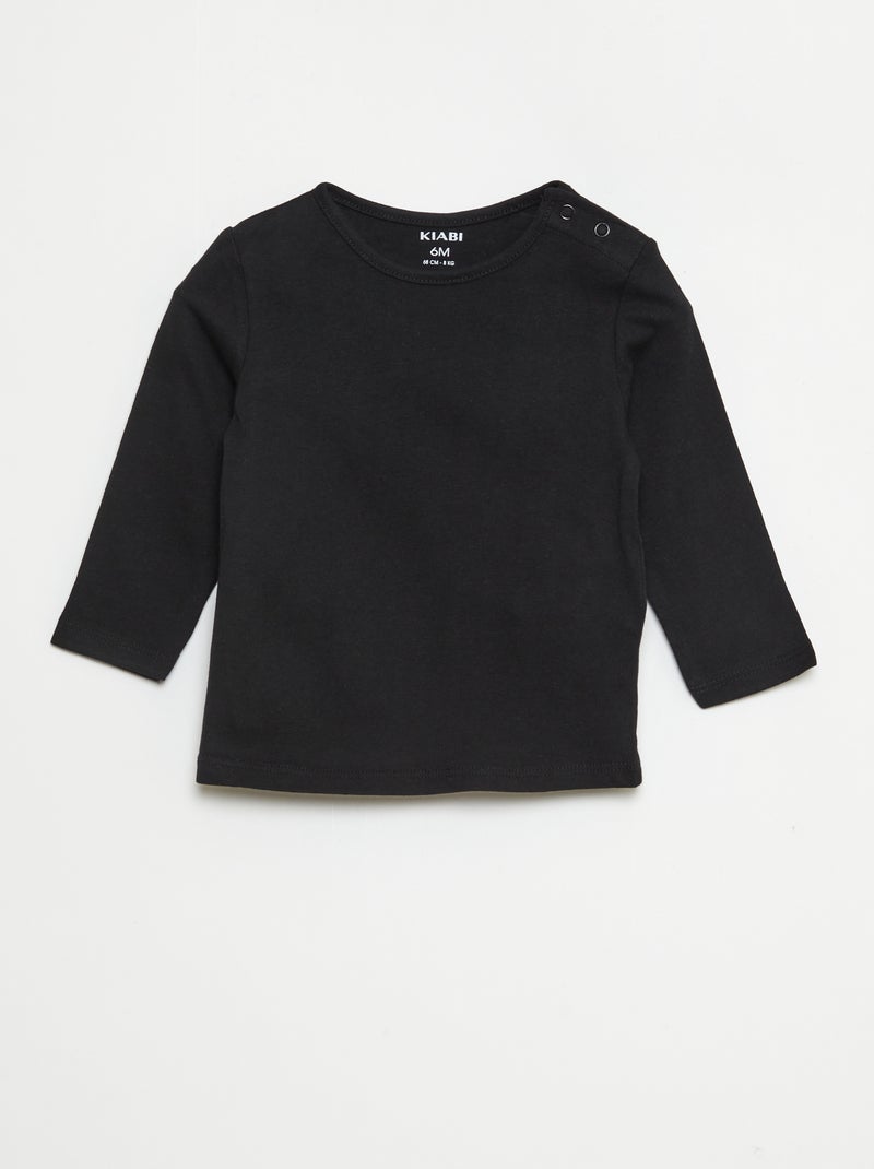 Setje met 5 effen T-shirts met lange mouw Wit - Kiabi