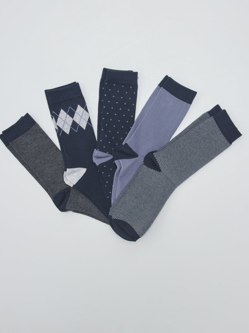 Setje met 5 paar sokken BLAUW - Kiabi