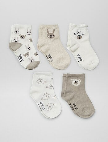 Setje met 5 paar sokken van stretchtricot
