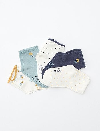 Setje met 5 paar sokken van stretchtricot
