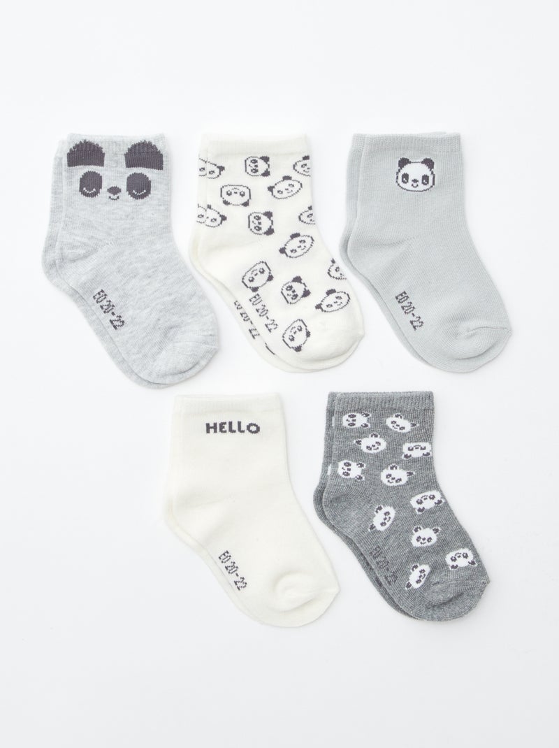 Setje met 5 paar sokken van stretchtricot Biege - Kiabi