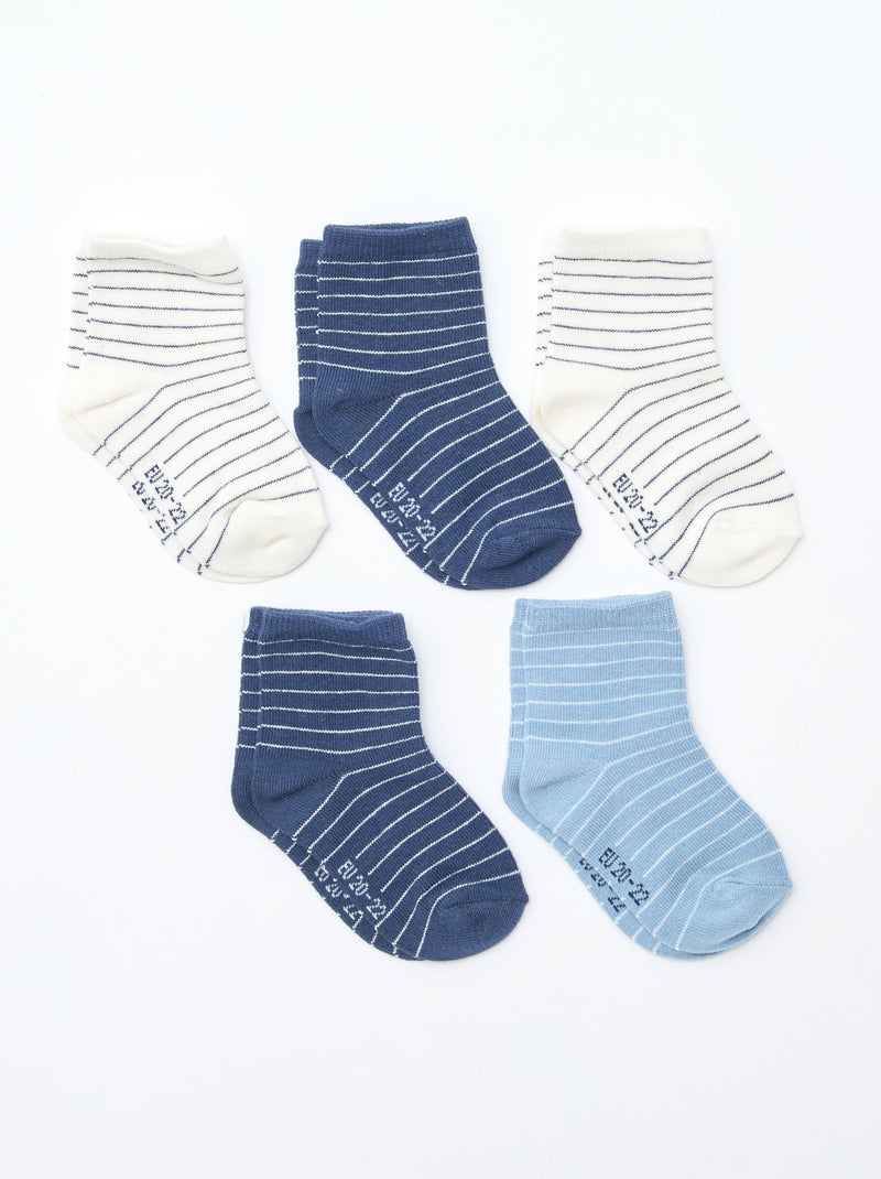 Setje met 5 paar sokken van stretchtricot Blauw - Kiabi