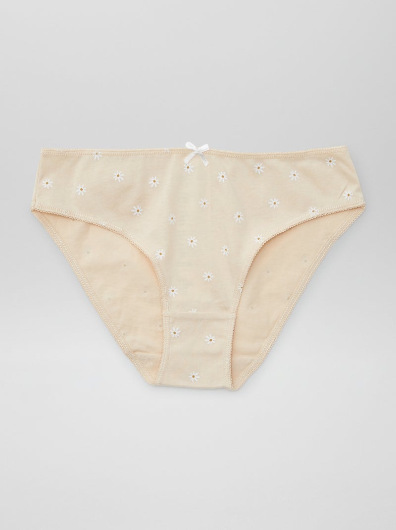 Setje met 7 slips BIEGE - Kiabi