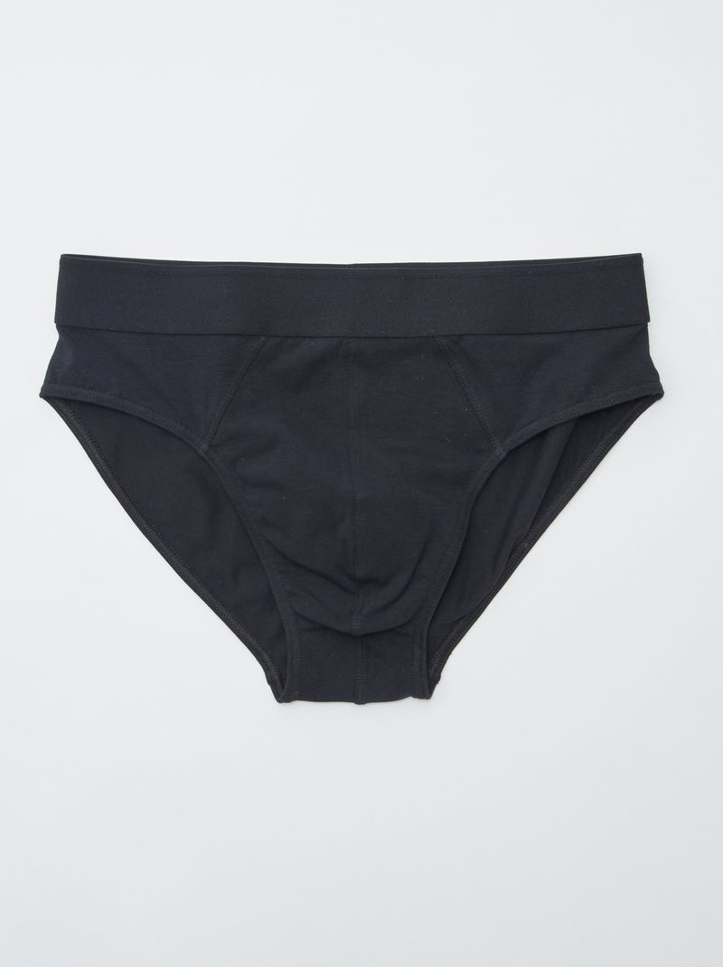 Setje met 7 slips van jersey zwart - Kiabi