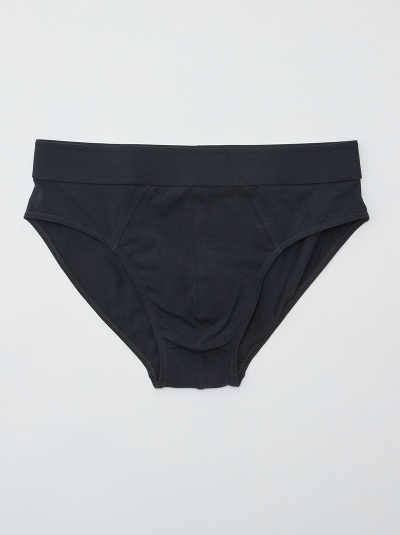 Setje met 7 slips van jersey zwart - Kiabi