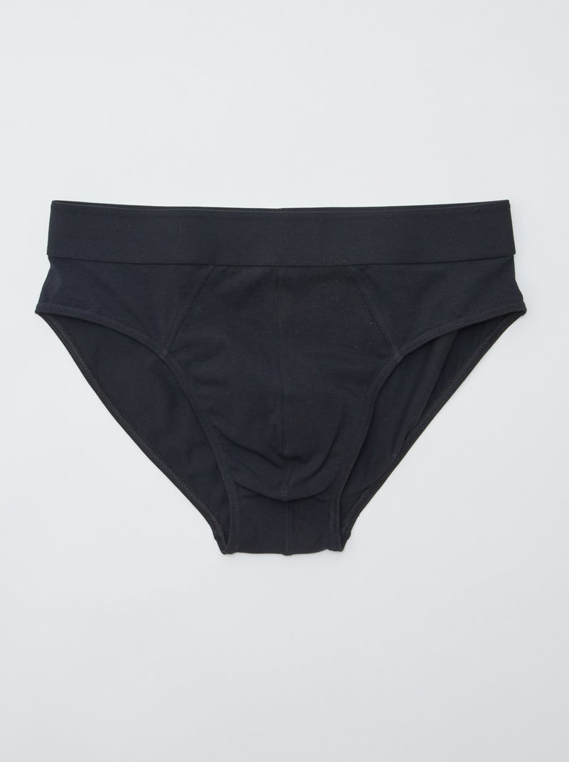 Setje met 7 slips van jersey zwart - Kiabi