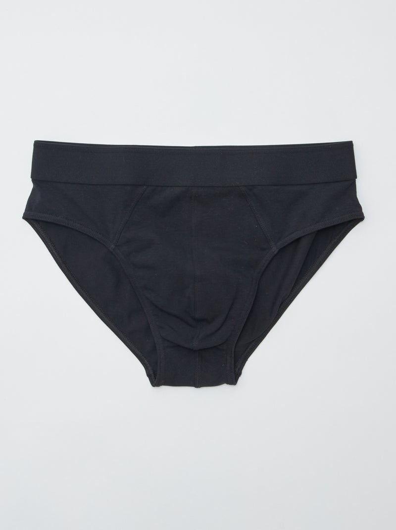 Setje met 7 slips van jersey zwart - Kiabi