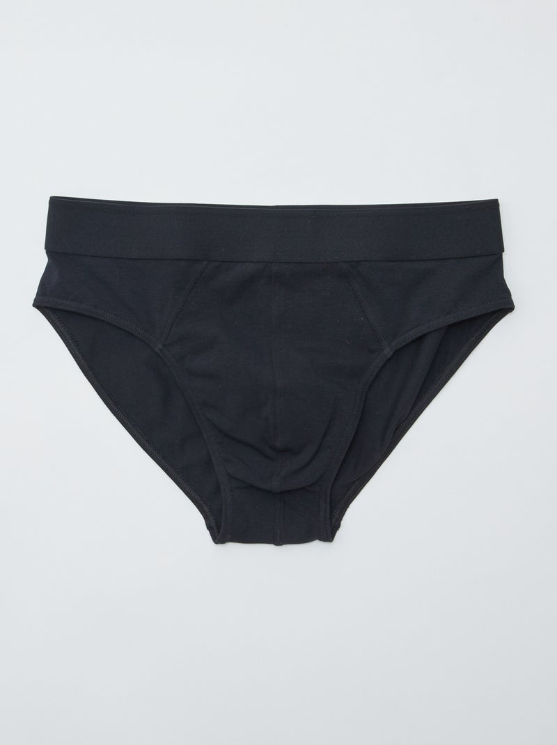 Setje met 7 slips van jersey zwart - Kiabi