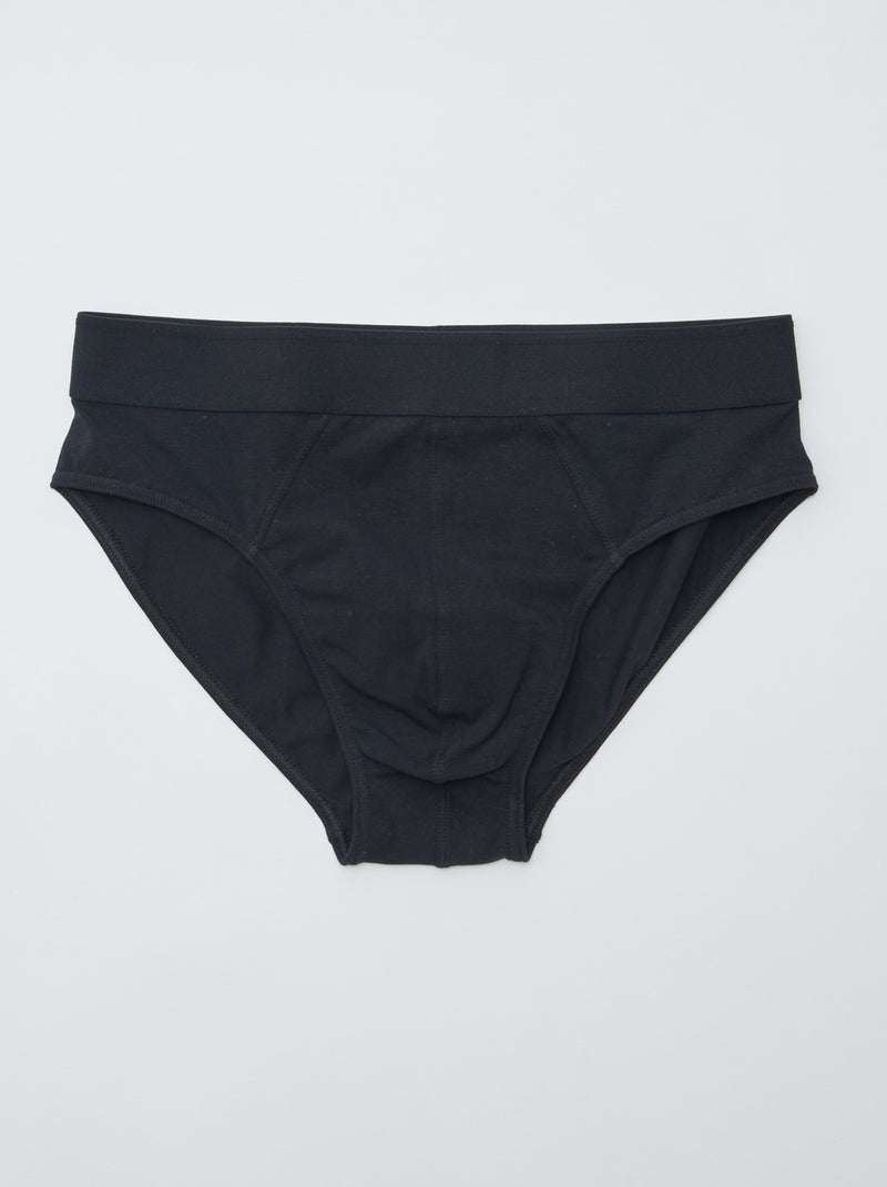 Setje met 7 slips van jersey zwart - Kiabi