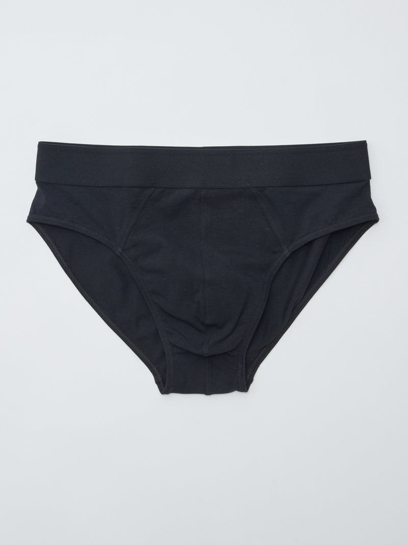 Setje met 7 slips van jersey zwart - Kiabi
