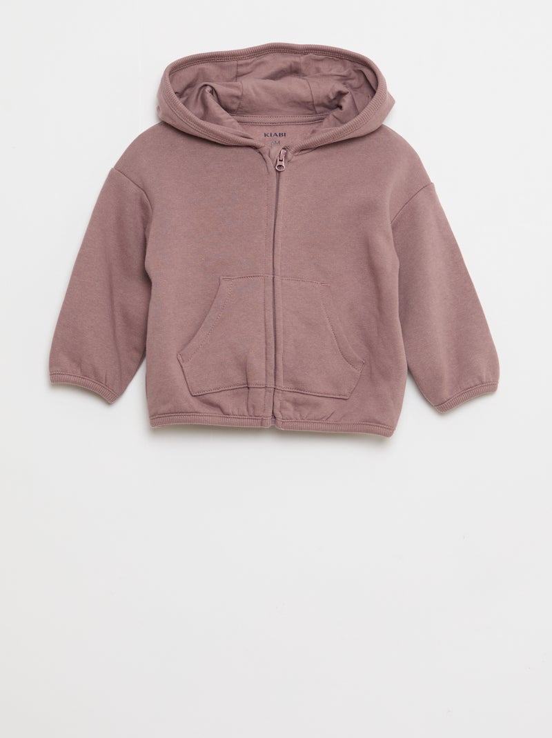 Setje met hoodie met rits + broek - 2-delig Paars - Kiabi