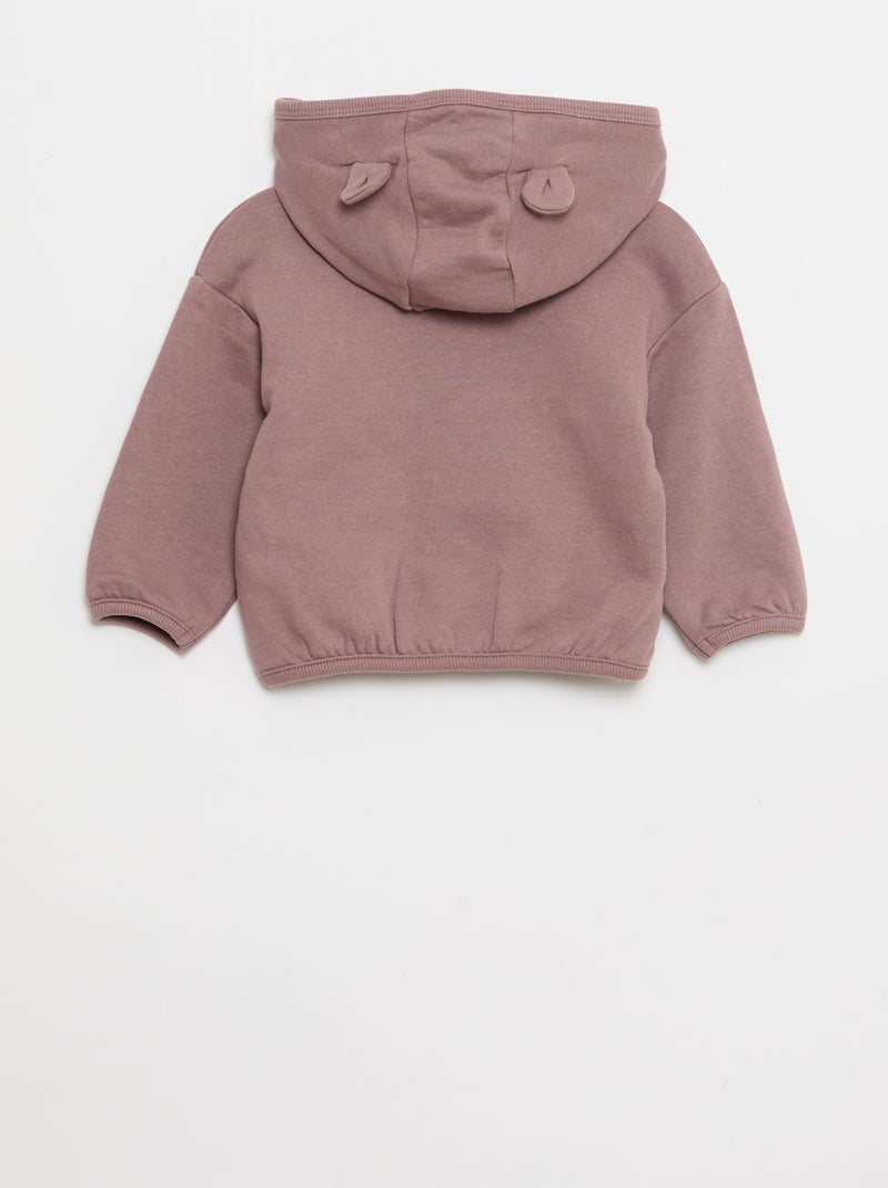 Setje met hoodie met rits + broek - 2-delig Paars - Kiabi