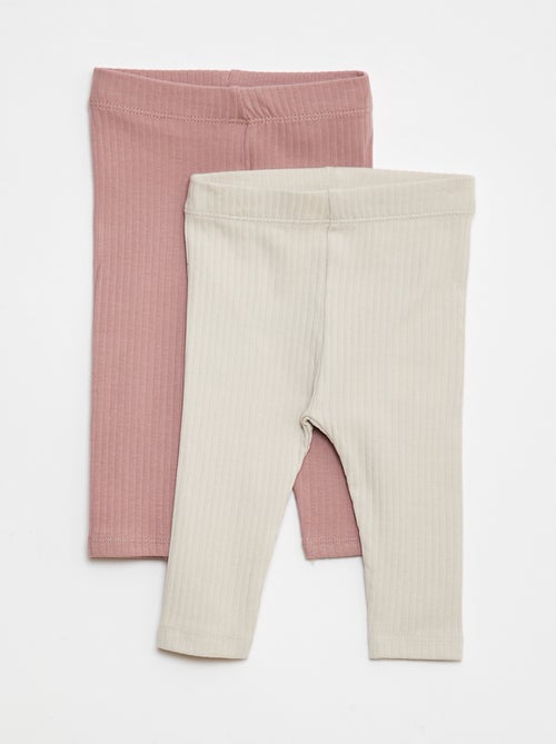 Setje met lange leggings van ribstof - 2-delig - Kiabi
