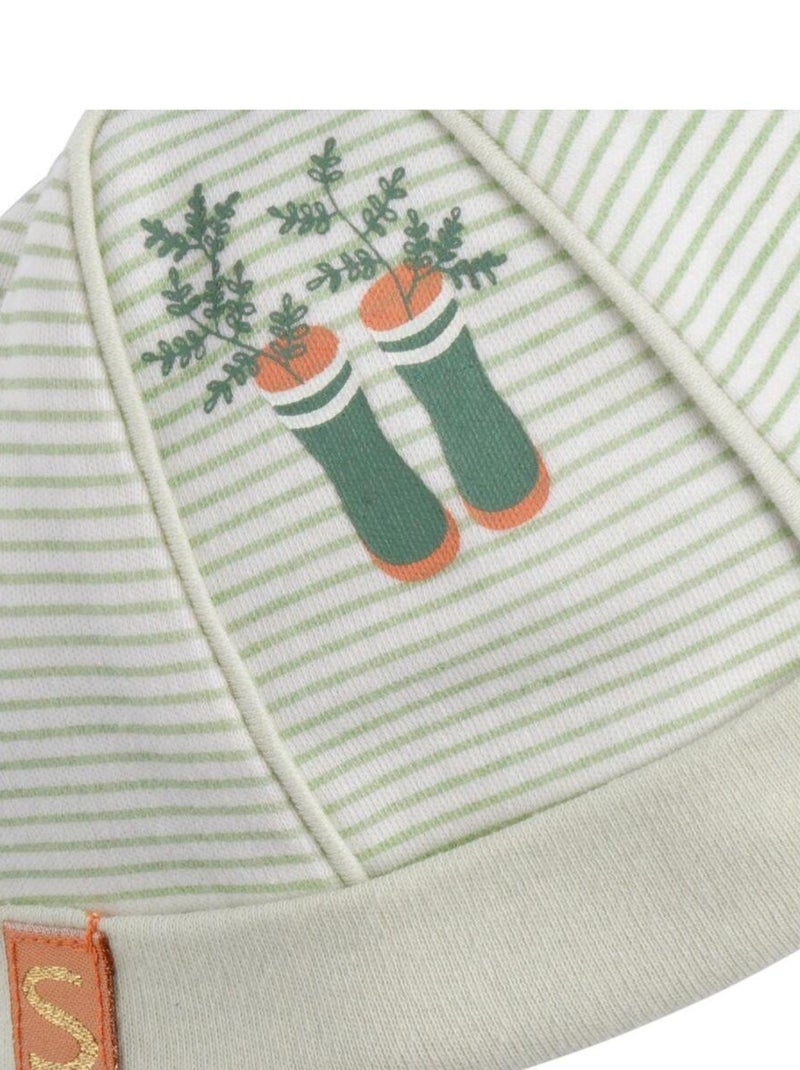 Setje met mutsje en wantjes voor baby's van katoen Groen - Kiabi