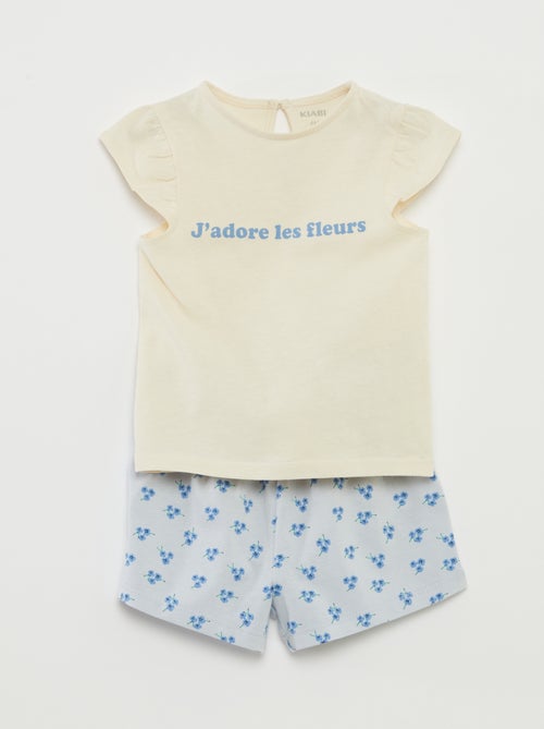 Setje met short + T-shirt met ruches - 2-delig - Kiabi
