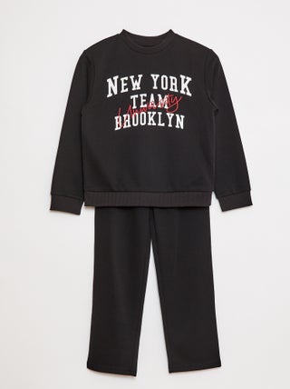 Setje met sweater + broek in campusstijl - 2-delig