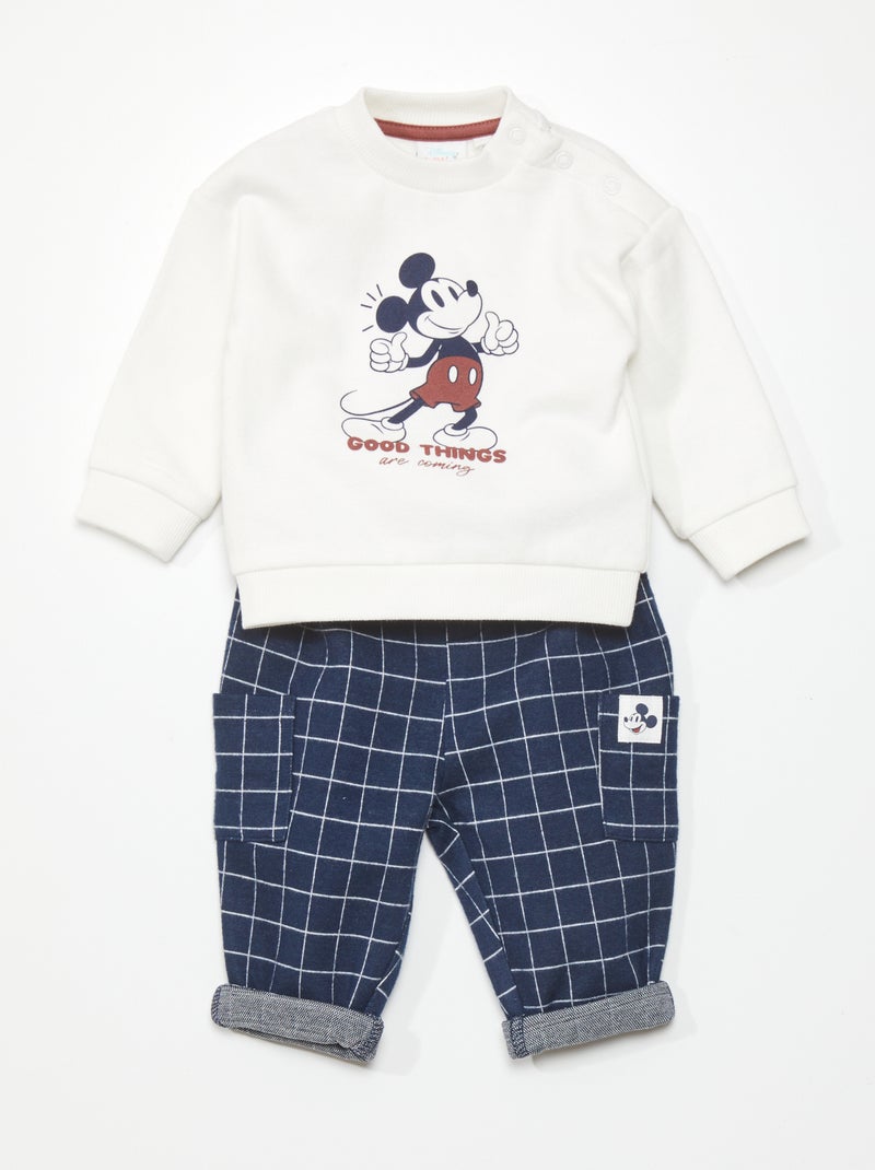 Setje met sweater + broekje 'Mickey' - 2-delig WIT - Kiabi