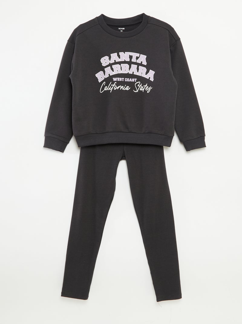 Setje met sweater + legging met print - 2-delig Grijs - Kiabi