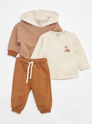 Setje met sweater + T-shirt + joggingbroek - 3-delig