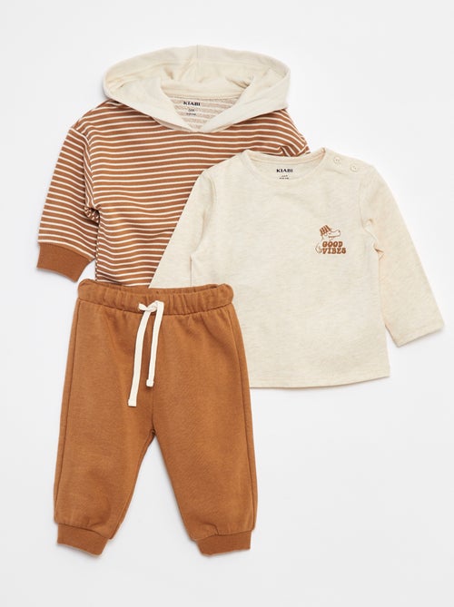 Setje met sweater + T-shirt + joggingbroek - 3-delig - Kiabi