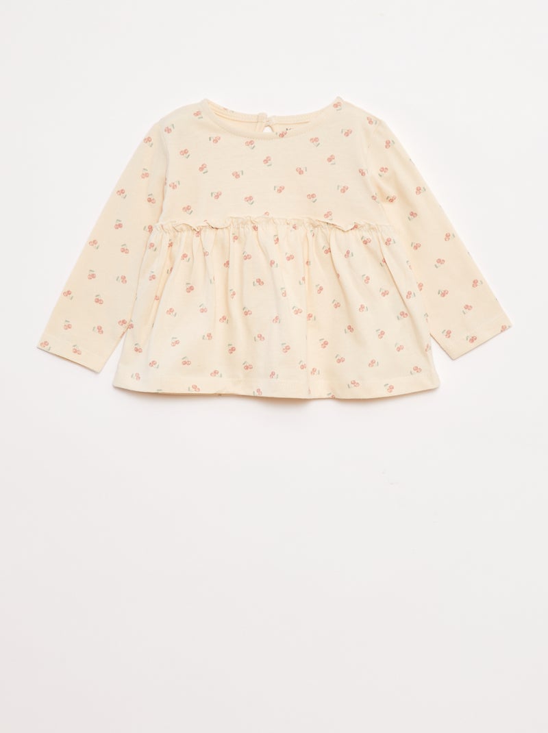 Setje met T-shirt + legging met ribbeltextuur - 2-delig Blauw - Kiabi